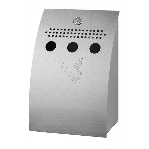 rallopack edelstahl wandaschenbecher abschliessbar 310x210x140mm