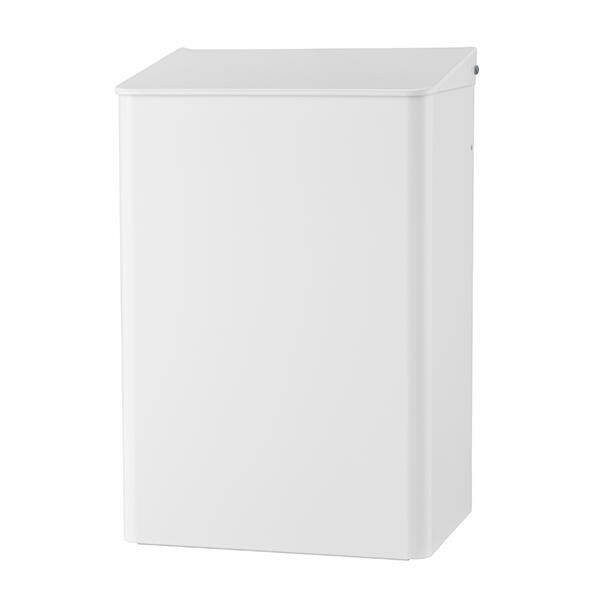 rallopack wand abfallbehaelter 15l edelstahl weiss eloxiert klappdeckel