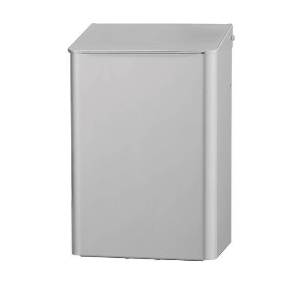 rallopack wand abfallbehaelter 6l edelstahl eloxiert klappdeckel