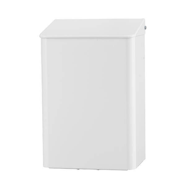 rallopack wand abfallbehaelter 6l edelstahl weiss eloxiert klappdeckel
