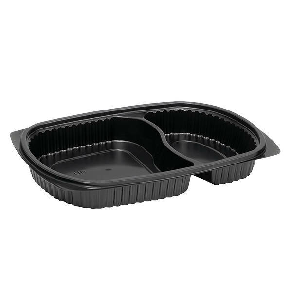 rallopack menuschale 1000g 2teilig pp schwarz 25 8x18 3x3 6cm