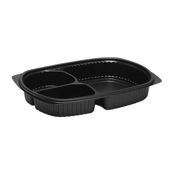 rallopack menuschale 1000g 3teilig pp schwarz 25 8x18 3x3 6cm
