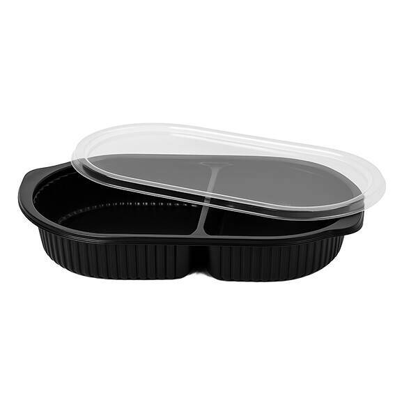 rallopack menuschale 650g 2teilig pp schwarz 24x15 5x4cm